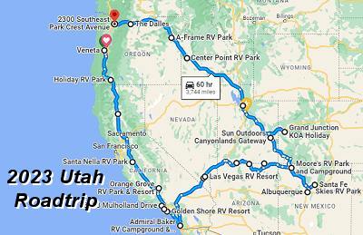 Our planned Spring 2023 travel route Our planned Spring 2023 travel route