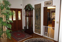 The entry to our new home... complete with our beloved grandfather clock 'Howard'