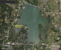 Aerial view of Fernridge Lake in northwest Oregon